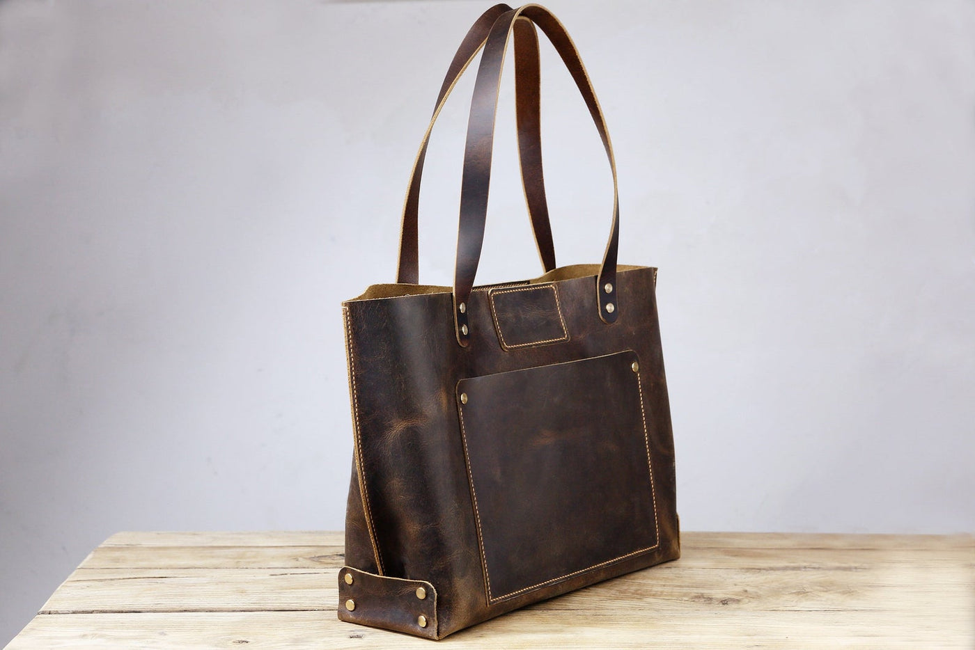 Vintage leather extra large tote bags