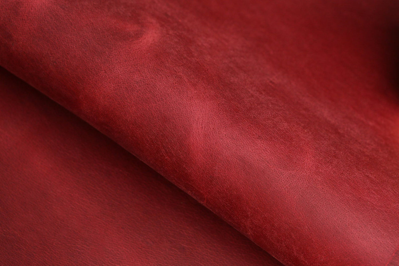 Vintage rustic burgundy oil tanned leather sheets scrap