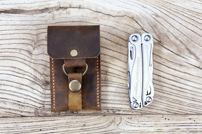 Personalized leather belt holster holder for leatherman wingman squirt ps4