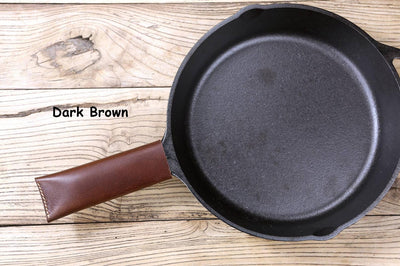 Personalized leather cast iron skillet handle cover