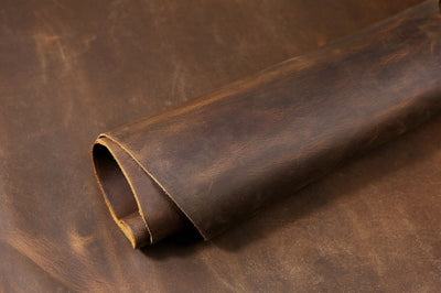 Vintage rustic full grain oil tanned leather sheets scrap