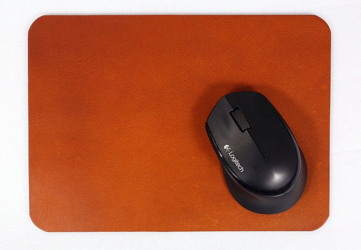 Thick vegetable tanned leather mouse pad mat